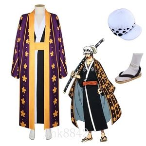 Size Men’s small but women can wear too. Trafalgar D Water Law cosplay costume.